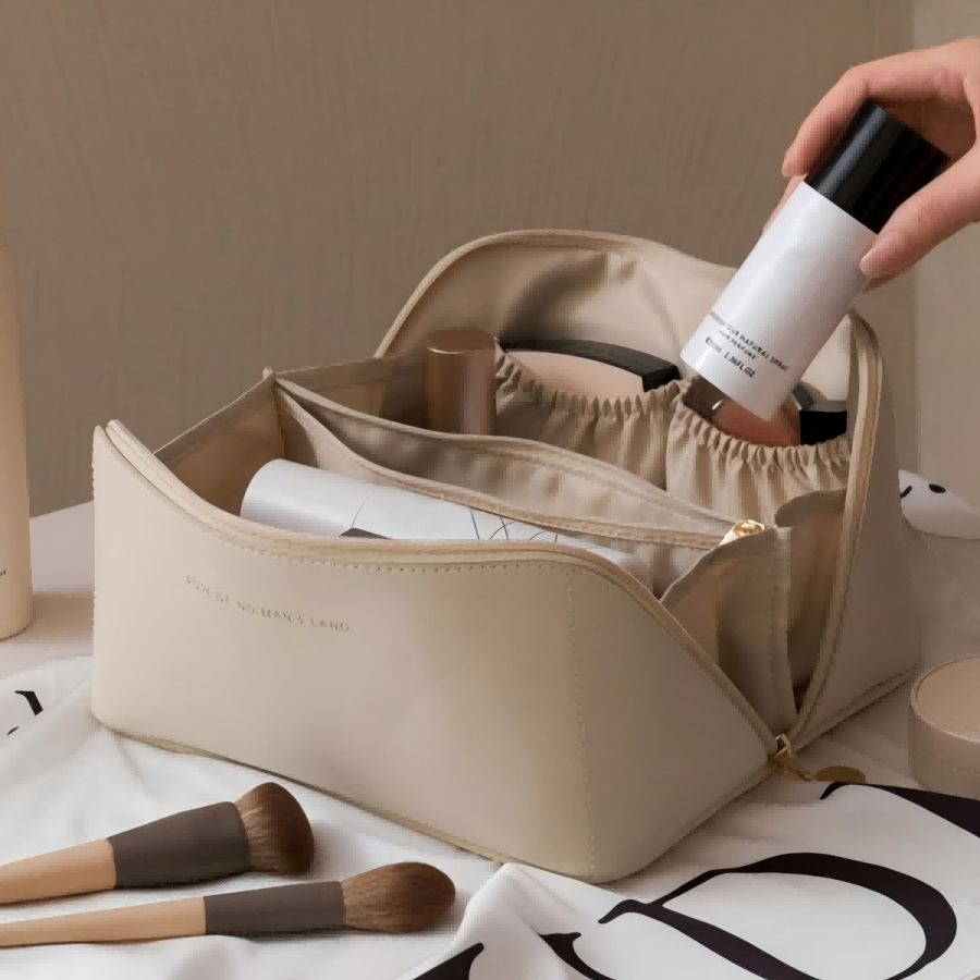 Beauty Bag Makeup - Large Capacity Waterproof Makeup Bag White