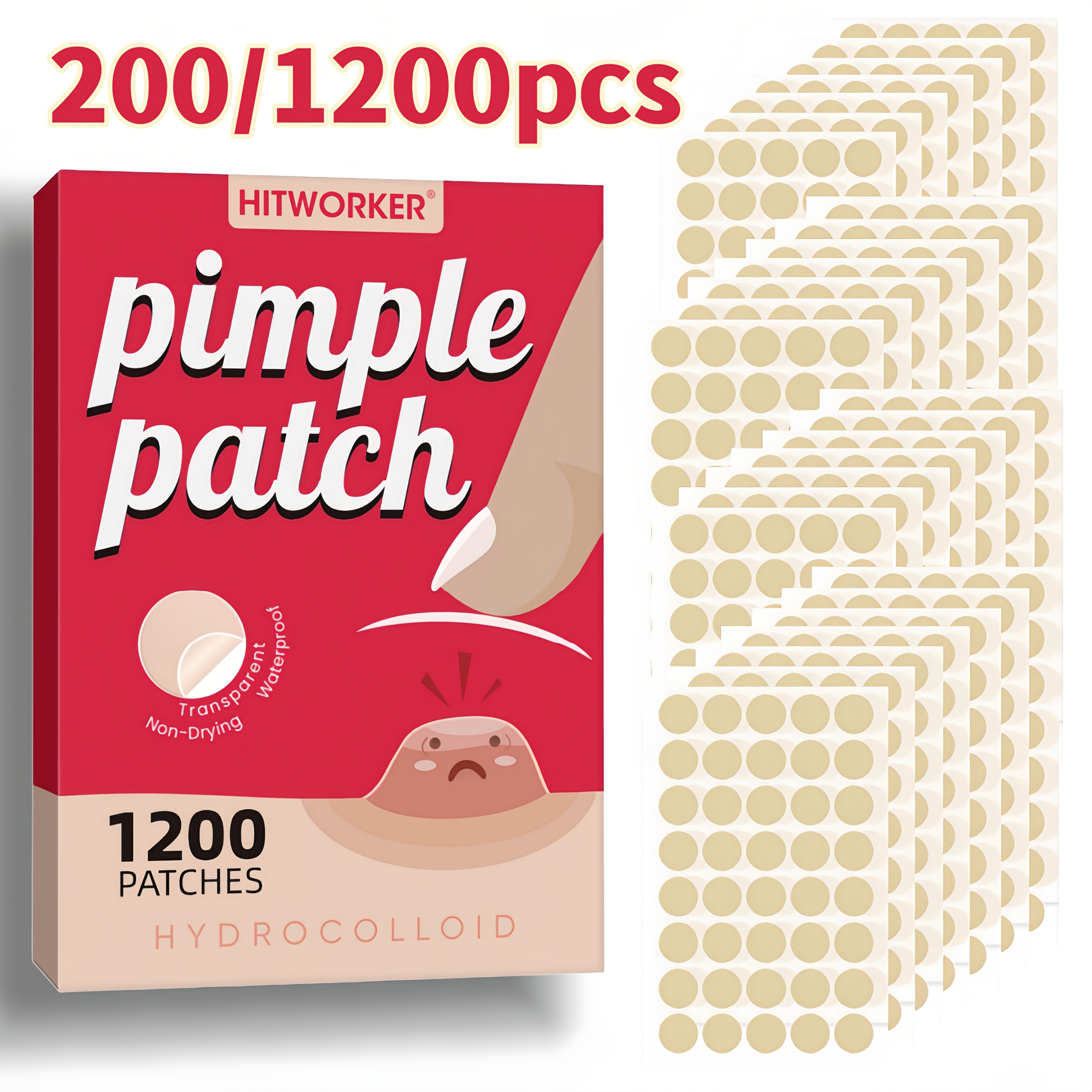 Pressed Powder Foundation - 200/1200pcs Invisible Acne Patches Removal Pimple