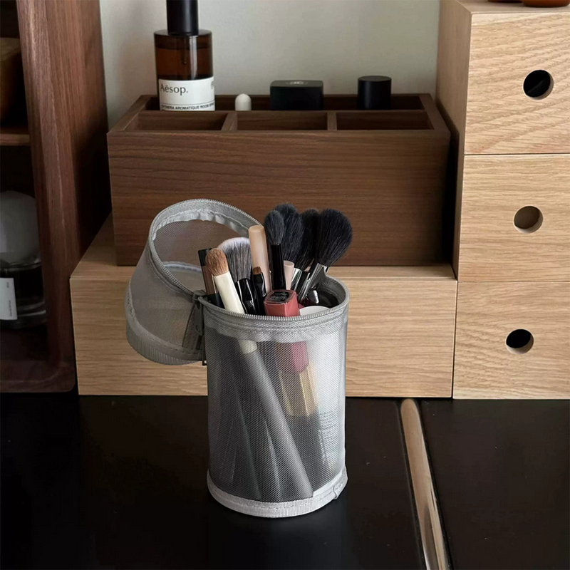 Portable Mesh Dual‑Use Makeup  - đánh giá và giá Beauty Bag Makeup