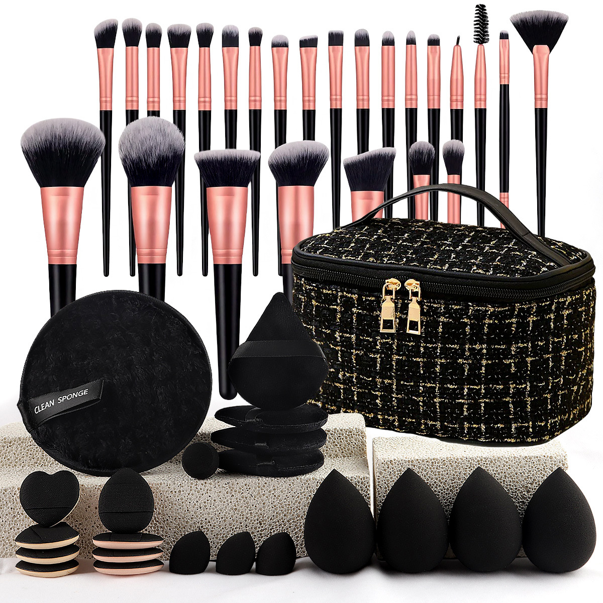 Makeup Brush Set Chic Fragranc - đánh giá và giá Beauty Bag Makeup
