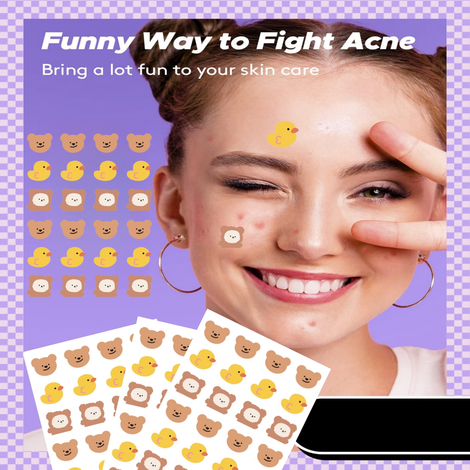 24 pieces of cartoon facial ac - đánh giá và giá Pressed Powder Foundation