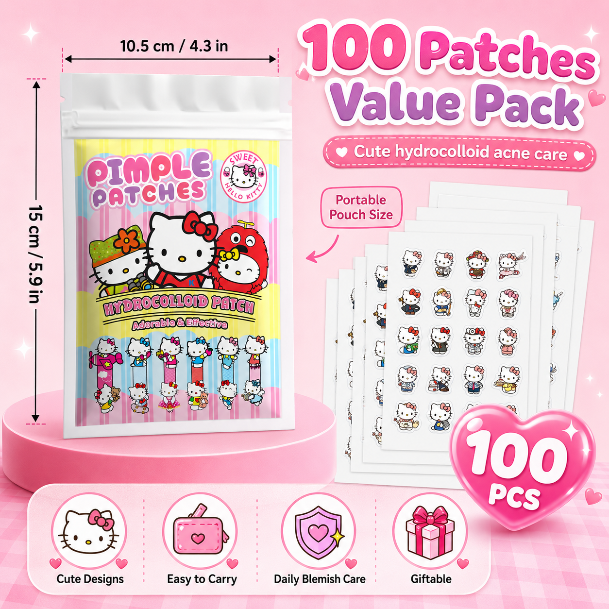 100PCS hello kitty Acne patche - đánh giá và giá Pressed Powder Foundation