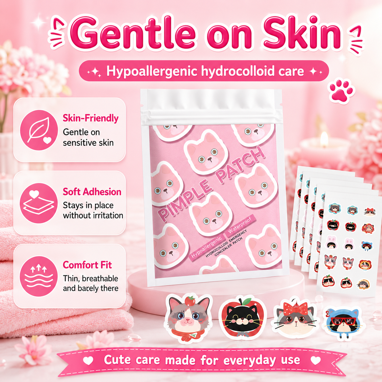100pcs Cartoon acne patch, cut - đánh giá và giá Pressed Powder Foundation