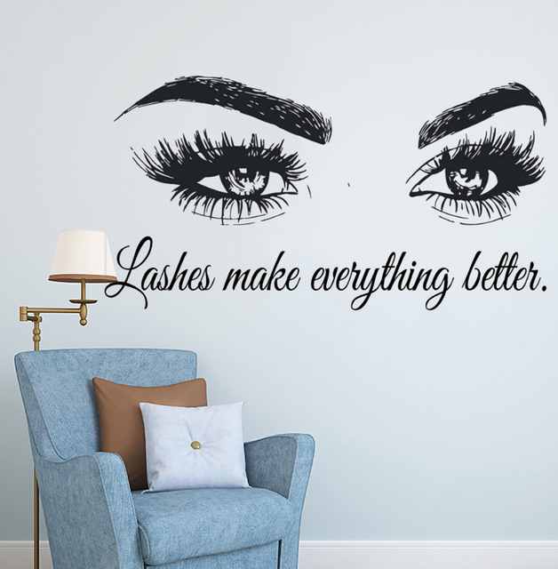 Eyelashes Vinyl Wall Decal Bea - đánh giá và giá Beauty Of Makeup Quotes