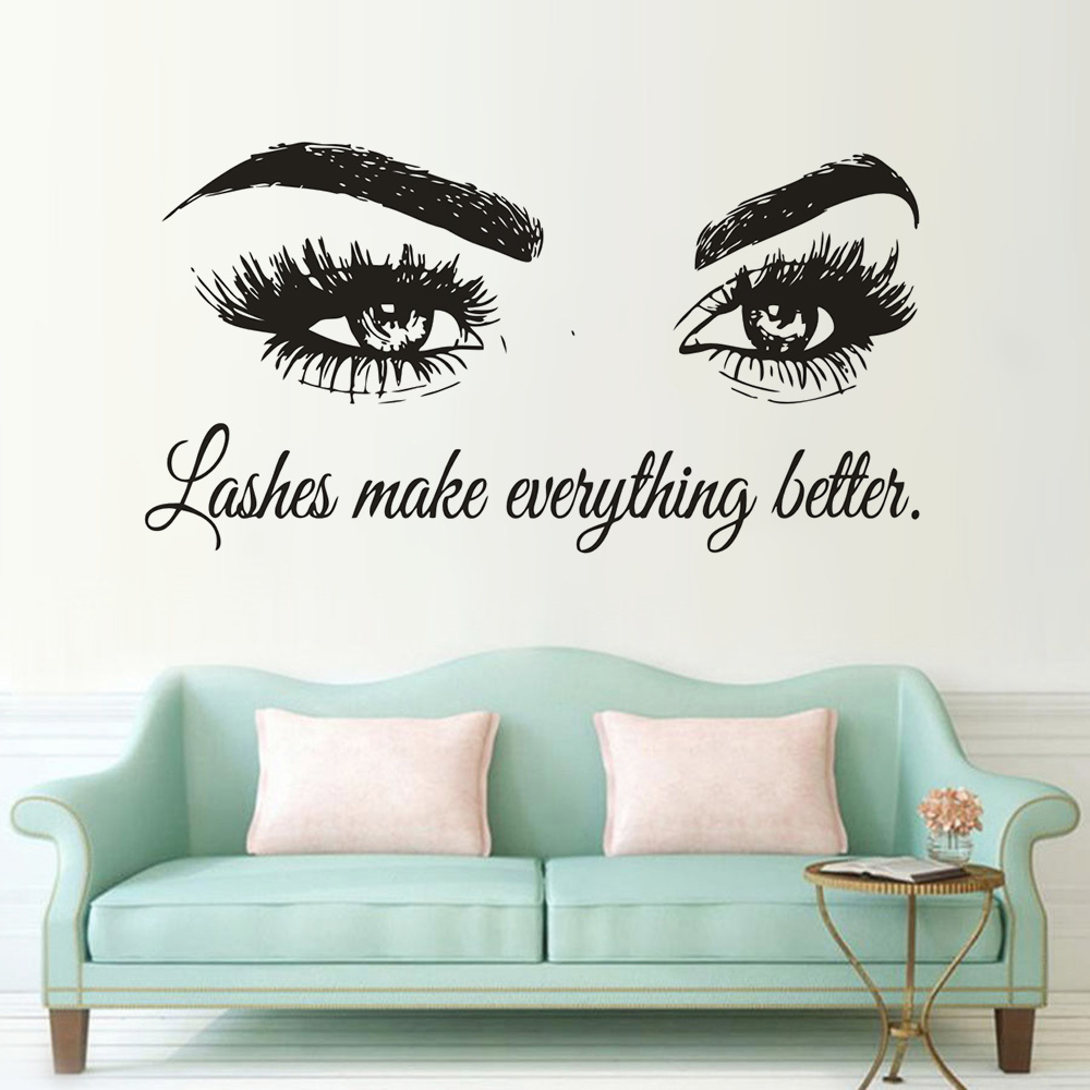 Eyelashes Vinyl Wall Decal Bea - đánh giá và giá Beauty Of Makeup Quotes
