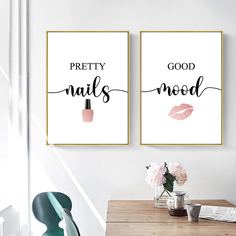 Nordic Pink Woman Red Lip Nail - đánh giá và giá Beauty Of Makeup Quotes