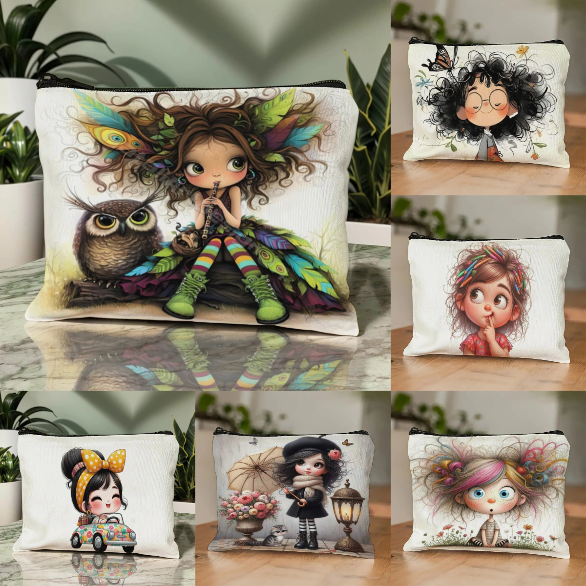 Cartoon Girl Makeup Bag Zipper - đánh giá và giá Beauty Bag Makeup