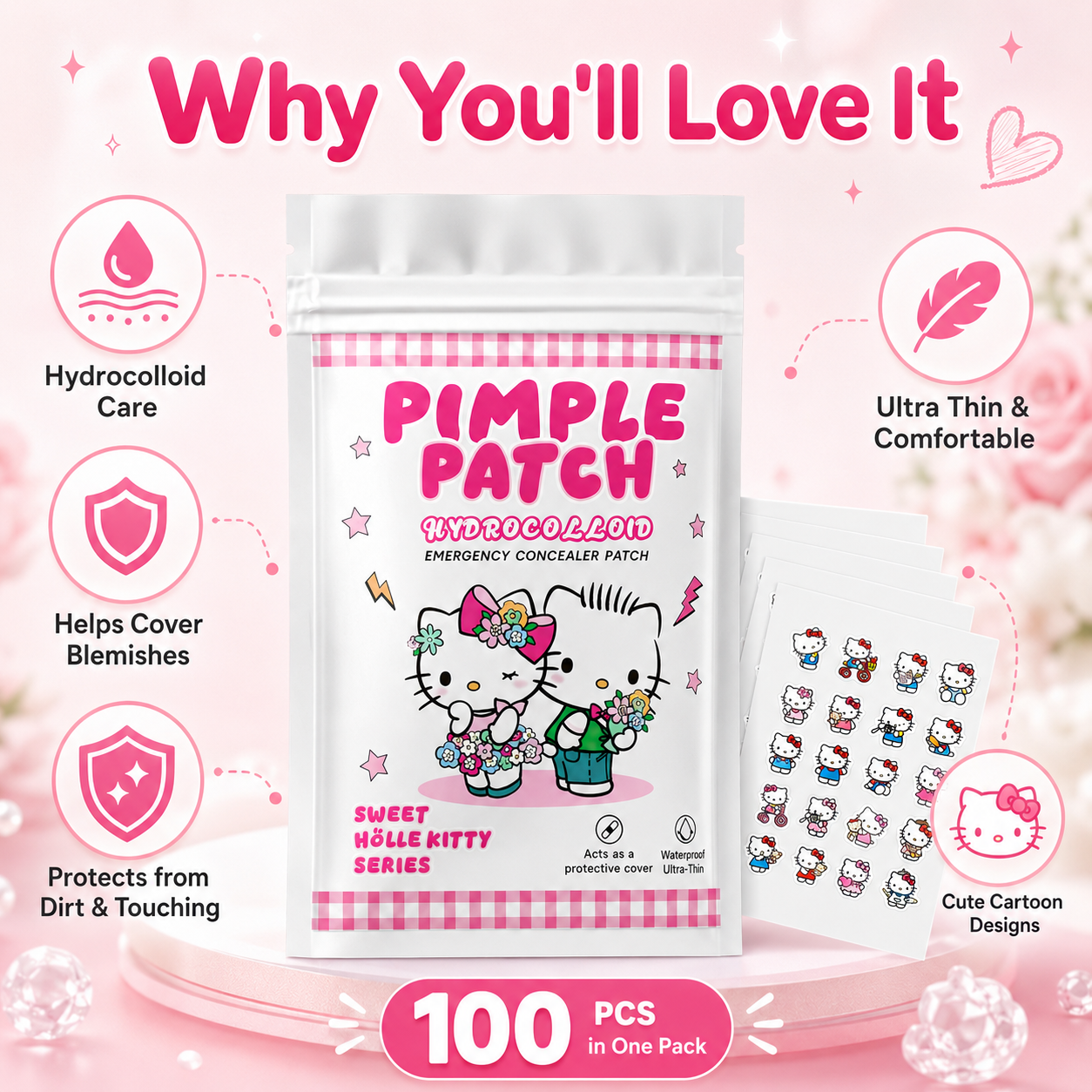 100PCS hello kitty Acne patche - đánh giá và giá Pressed Powder Foundation