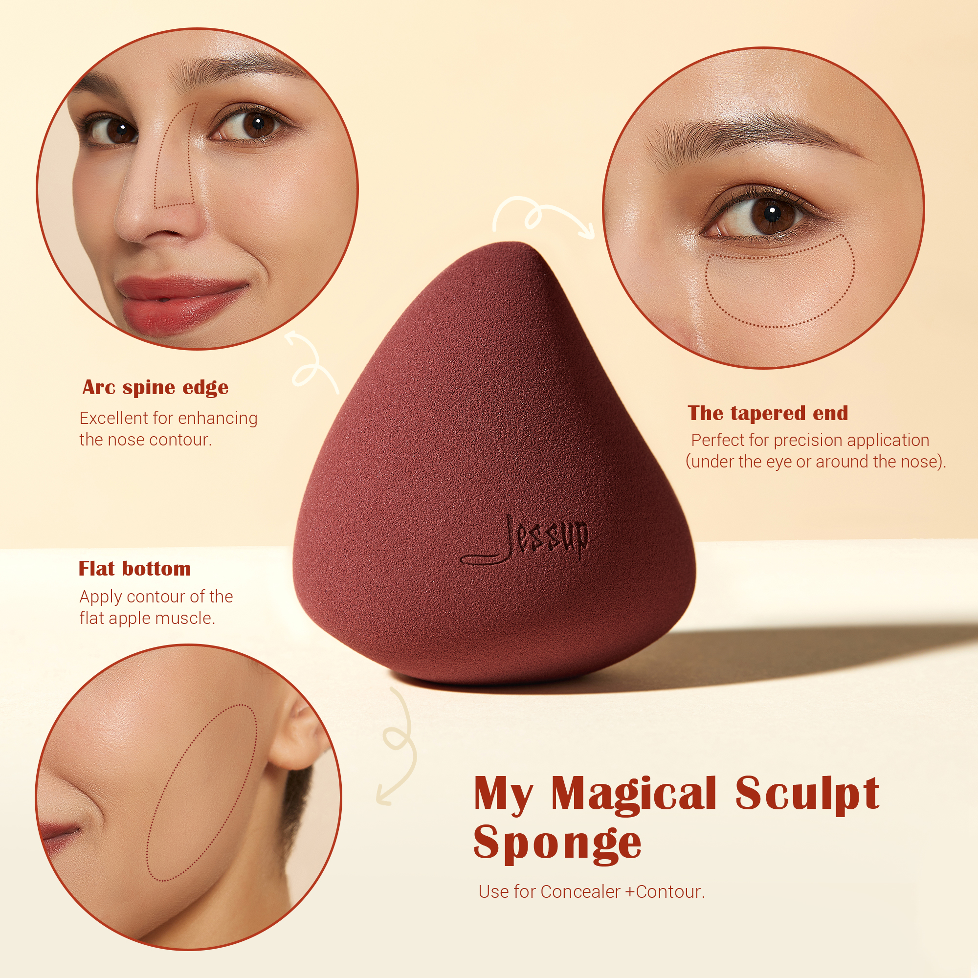 Jessup Makeup Sponges Set, 3pc - đánh giá và giá Beauty Bay Makeup