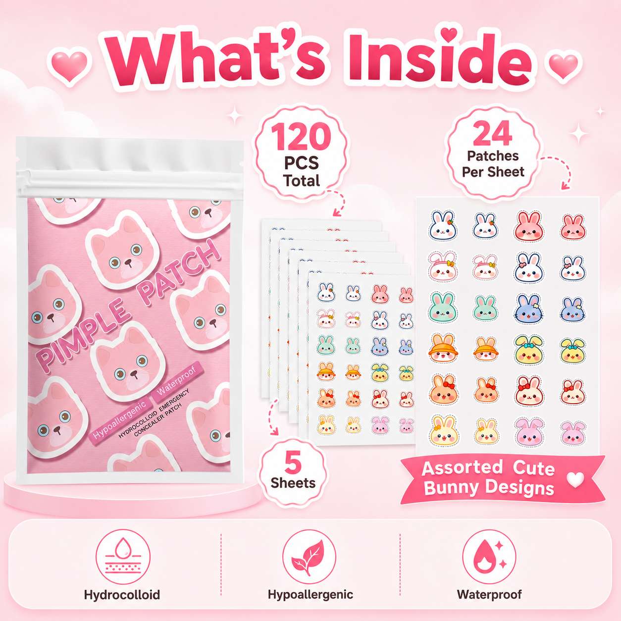 120pcs Cartoon acne patch, cut - đánh giá và giá Pressed Powder Foundation