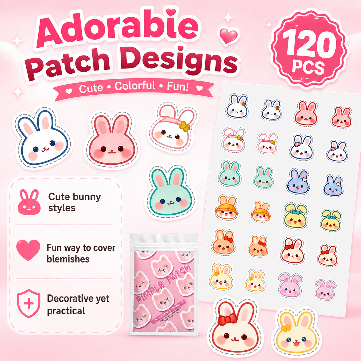 120pcs Cartoon acne patch, cut - đánh giá và giá Pressed Powder Foundation