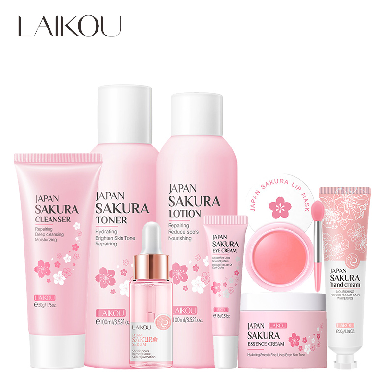 LAIKOU 8Pcs Sakura Facial Skin - đánh giá và giá Beauty Makeup Cream