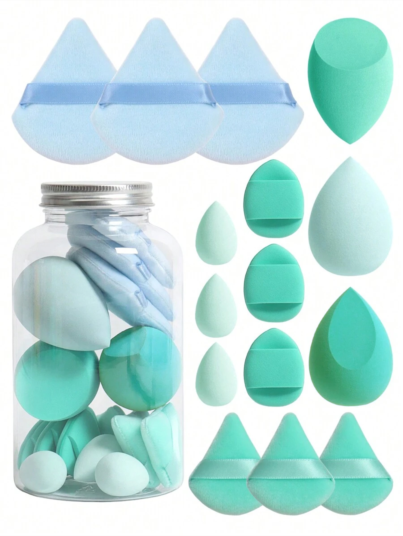 Set of 15 makeup sponges with  - đánh giá và giá Beauty Bay Makeup