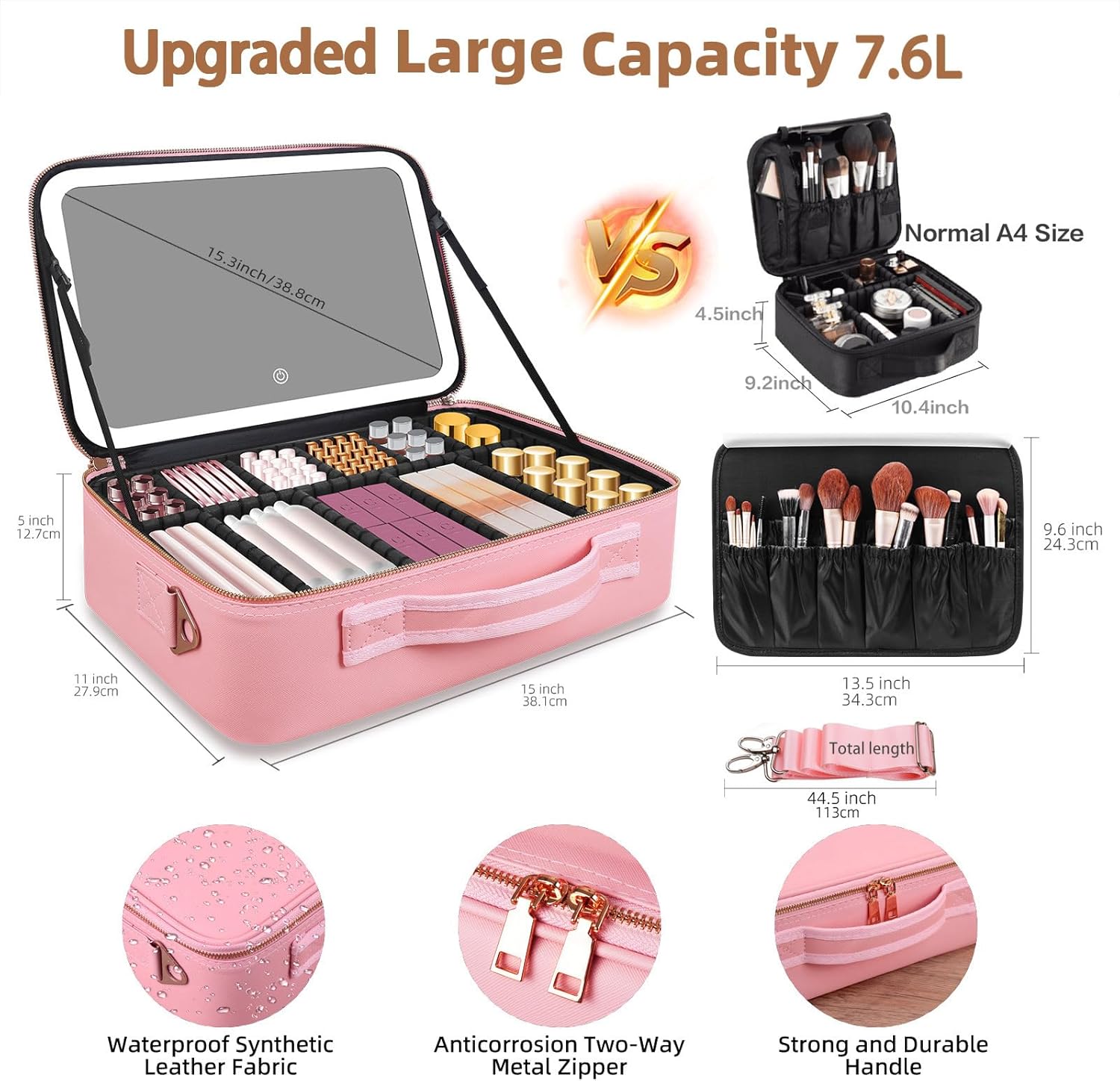 Large Capacity Makeup Bag 15'' - đánh giá và giá Beauty Bag Makeup